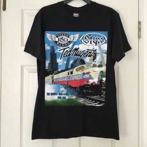 2013 Ted Nugent and Styx Rock Black Band T-Shirt